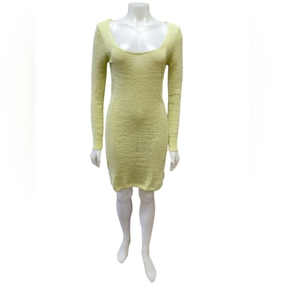 Princess Polly EUC Lime Green Knit Long Sleeve Mini Dress Size XXS - Picture 2 of 10